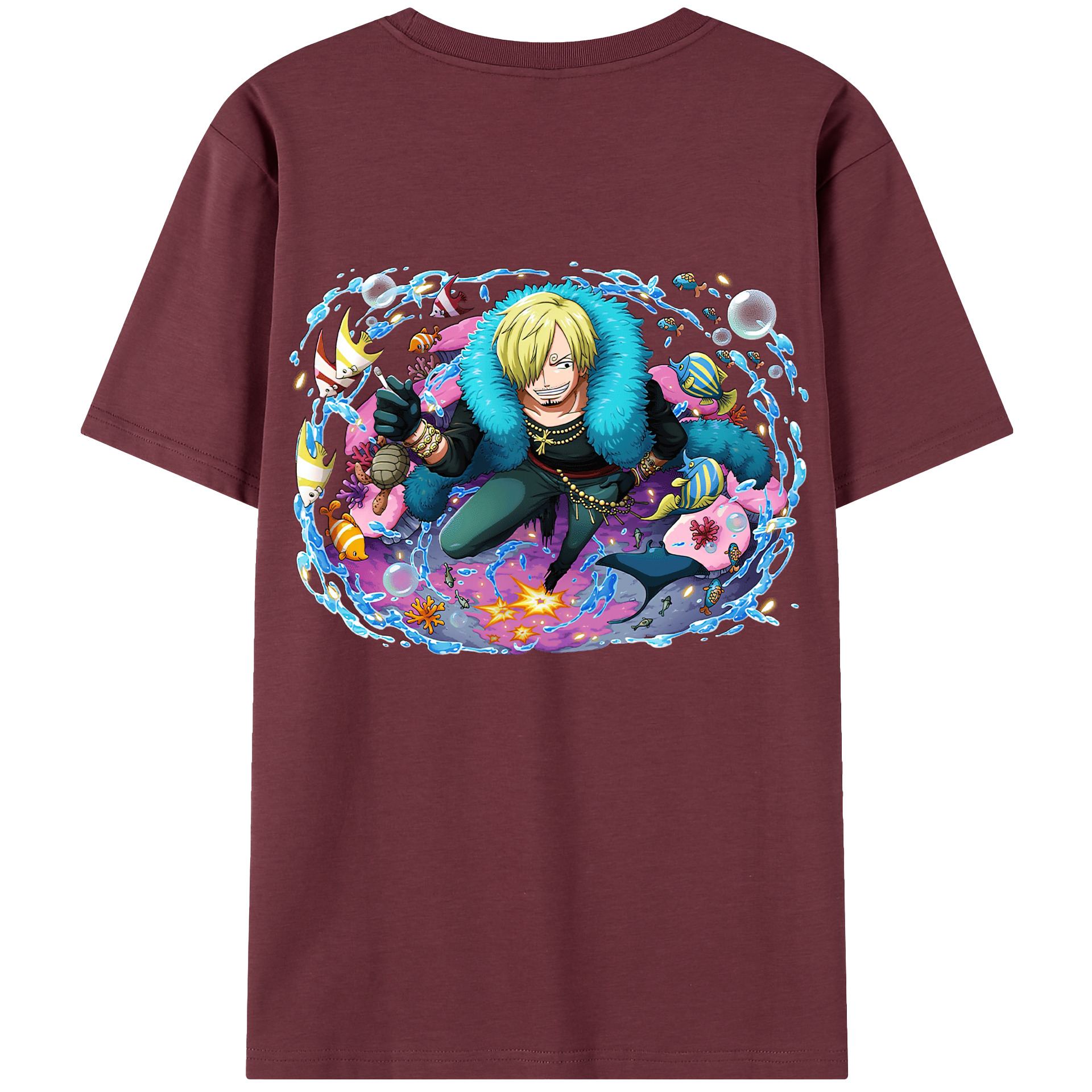ワンピース サンジ ONE PIECE Sanji 綿100％半袖Tシャツ（背面プリント）